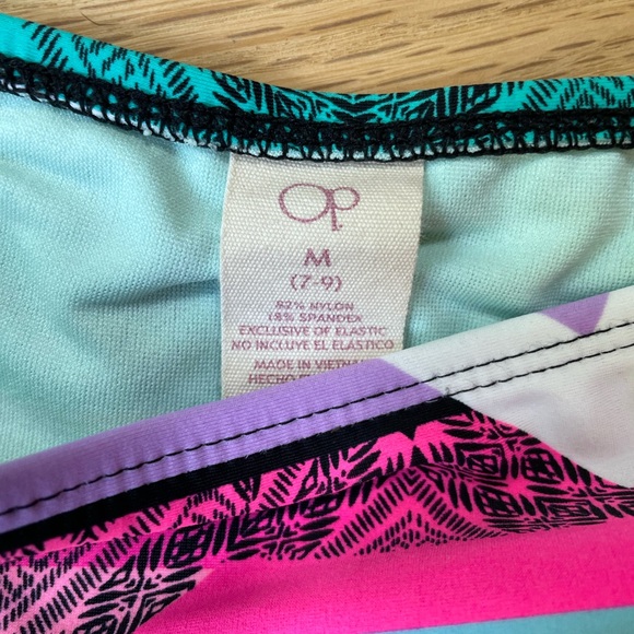 OP 2 Piece Colorful Swim Suit (Bottoms Size Medium, Top Size XL) - Picture 5 of 12
